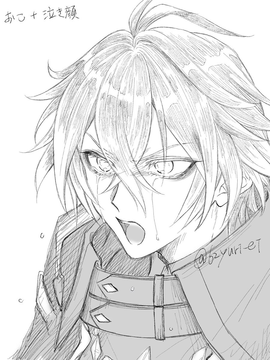 今日の落描きンズ〜。 アンケ結果がおこと泣き顔同票だったので