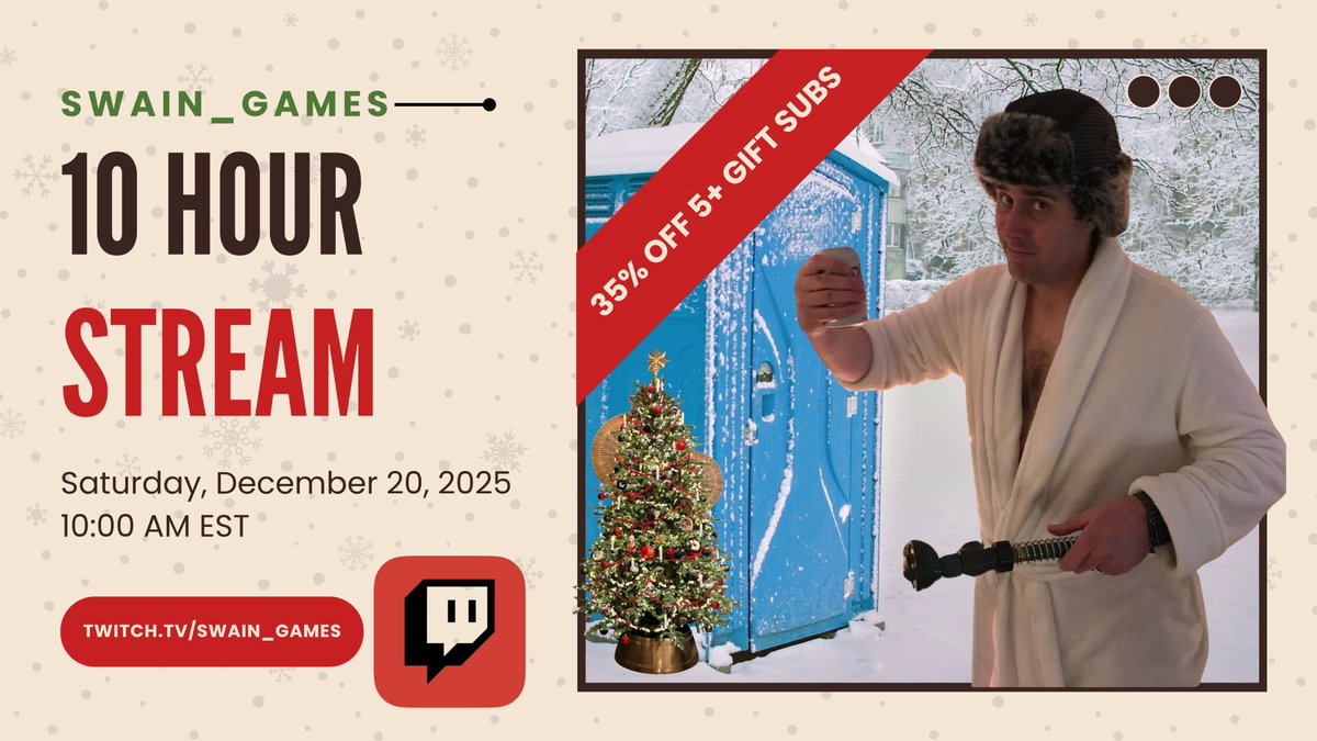 10 Stream this Saturday morning live on twitch. Thank you BCOT!