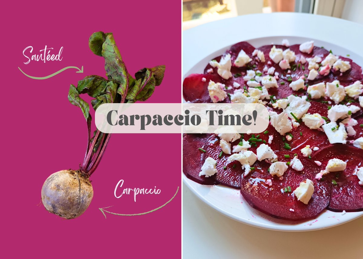 FoodMeditations's tweet image. Holiday vegan &amp;amp; gluten-free win: Beetroot Carpaccio! Easy, 10-min prep, ultra festive. 
Stunning color for your table. Try it with a drizzle of hazelnut oil vinaigrette: warm and fragrant, turns this into something unforgettable.
Check this out! 👉 tinyurl.com/BeetrootCarpac…