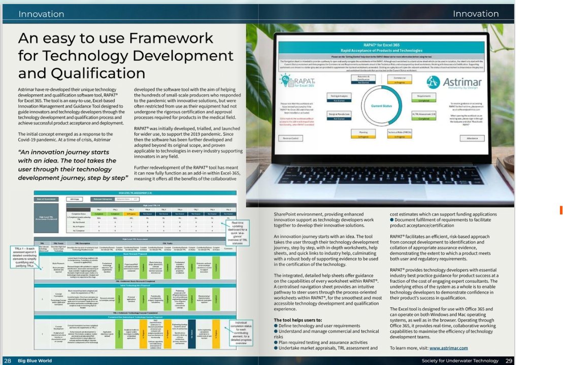 We're in the spotlight!🌊The latest issue of <a href="/SUT_news/">SUT</a> Big Blue World is out, and we're thrilled to be part of it. You can find <a href="/astrimar_team/">Astrimar</a>'s article on our unique #technologydevelopment #softwaretool RAPAT for Excel 365 on P28-29. publuu.com/flip-book/8641… #UnderwaterTechnology