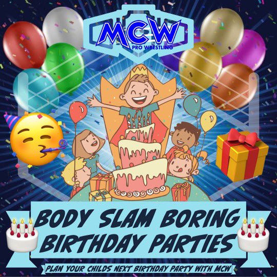 MCWWrestling's tweet image. Let us help you put the #SmackDown on your next #MAINEVENT level celebration 🎈#Birthday, #fundraiser and MORE💥 We’ve got you covered‼️

🔗 MCWProWrestling.com

#MCWProWrestling #Baltimore #Birthdays #Party #Fun #WWERAW