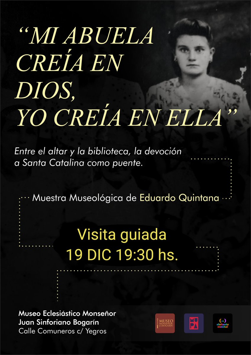 MUPA te invita a una visita guiada por la exposición “Mi abuela creía en Dios, yo creía en ella”, del museólogo y periodista Eduardo Quintana. Una propuesta que cruza memoria, creencias y vínculos afectivos, y que invita a pensar el museo como espacio de preguntas.