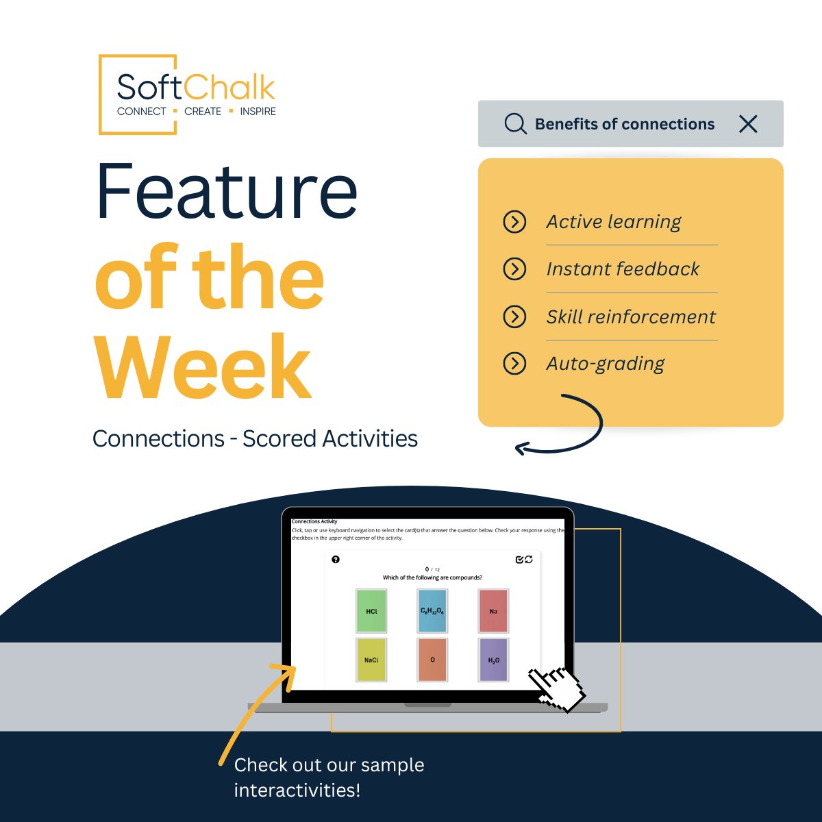 Feature of the Week: Connections ✨

Connections encourage active learning through engaging, scored activities that reinforce skills and provide instant feedback, all while keeping learners motivated.

👉 Explore our sample interactivities here: hubs.ly/Q03YsFdG0