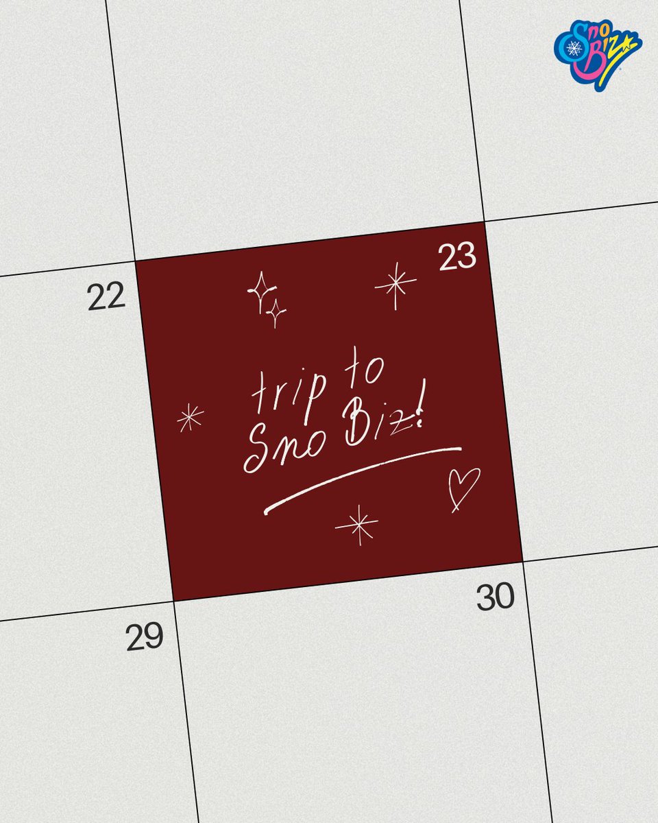 SnoBizFans's tweet image. Grab your scarves and winter coats, we're going to Sno Biz!

#snobiz #wintertreat