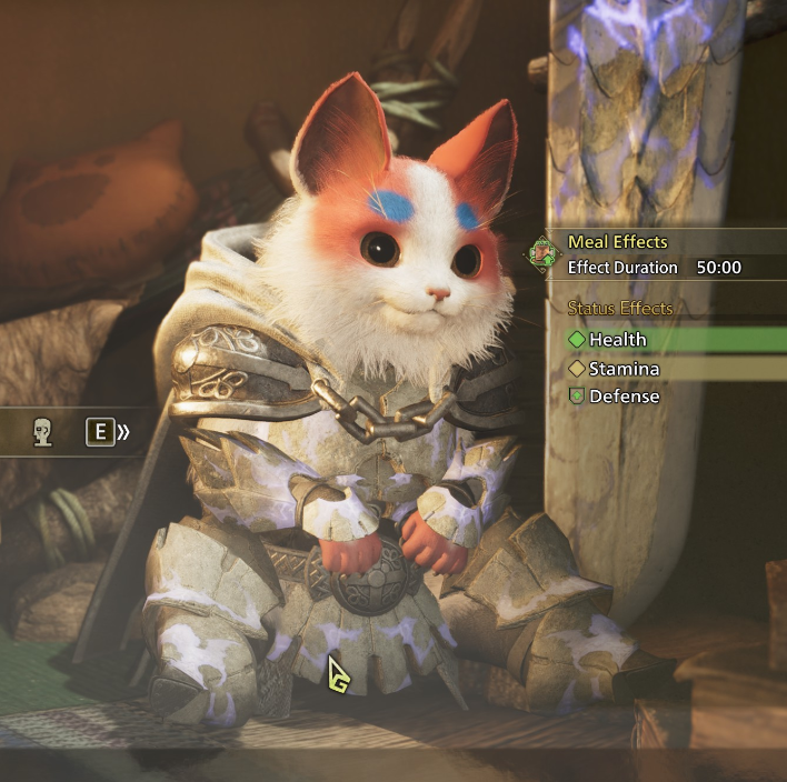 PROMlNENCES's tweet photo. rosarian palico has grown on me immensely look how cute this lil bugger is not a thought behind those eyes https://t.co/N28CFRGjMJ