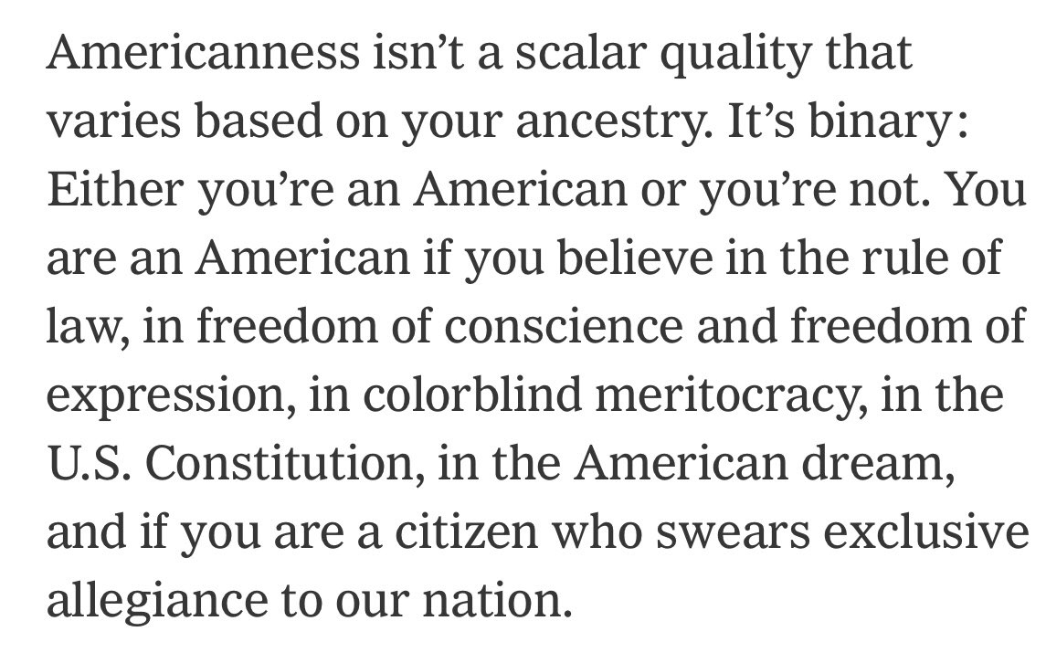 RenuMukherjee1's tweet image. In a seminal NYT essay, “What Is an American?” @VivekGRamaswamy states clearly that being an American has nothing to do with one’s ancestry and everything to do with what one believes. He rejects nativism in full force.

His message is a winning one for the GOP &amp;amp; America.…