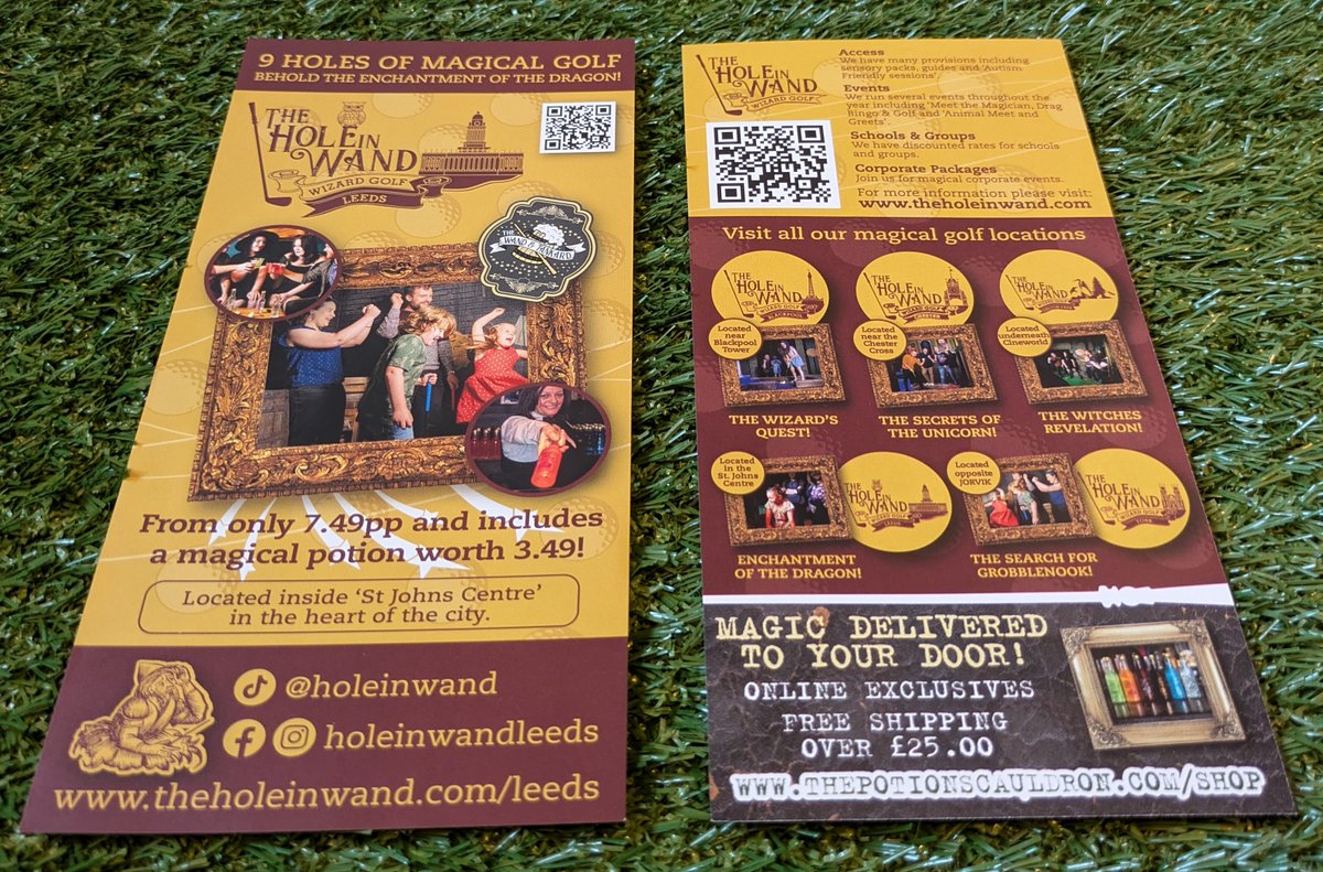 Leaflets from The Hole In Wand Wizard Golf in Leeds, UK.

#TheHoleInWand #WizardGolf #Minigolf #CrazyGolf #TheCrazyGolfMuseum #TheMinigolfMuseum