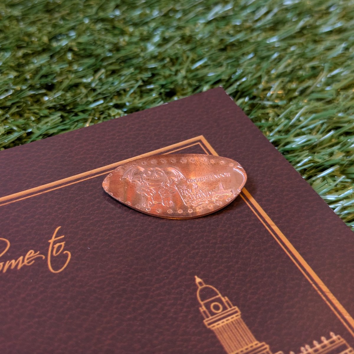 A pressed penny from the penny coin press at The Hole In Wand Wizard Golf in Leeds, UK.

#TheHoleInWand #WizardGolf #Minigolf #CrazyGolf #TheCrazyGolfMuseum #TheMinigolfMuseum