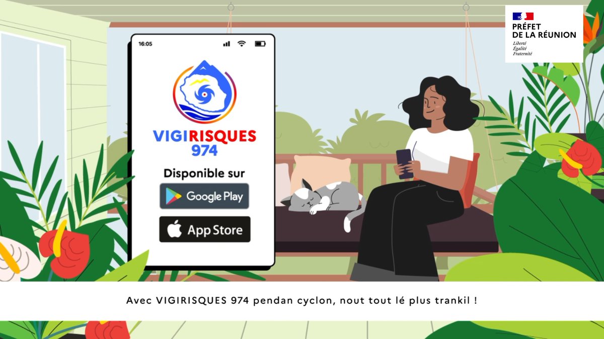 Image de Préfet de La Réunion - Cyclone 🌀 | Le préfet de #LaRéunion lance Vigirisques974, une application citoyenne pour mieux se p
