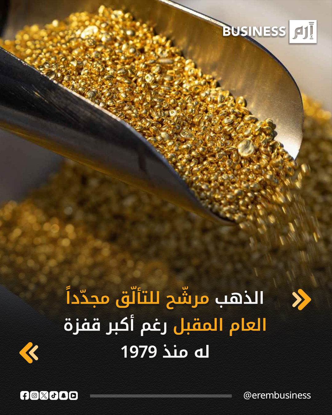 من المتوقّع أن يواصل الذهب تألّقه في العام المقبل، رغم تسجيله في 2025 أكبر ارتفاع له منذ أزمة النفط عام 1979، إذ تضاعفت أسعاره خلال العامين الماضيين، وهي وتيرة كانت تُنذر في السابق بتصحيح حاد.. التفاصيل في 