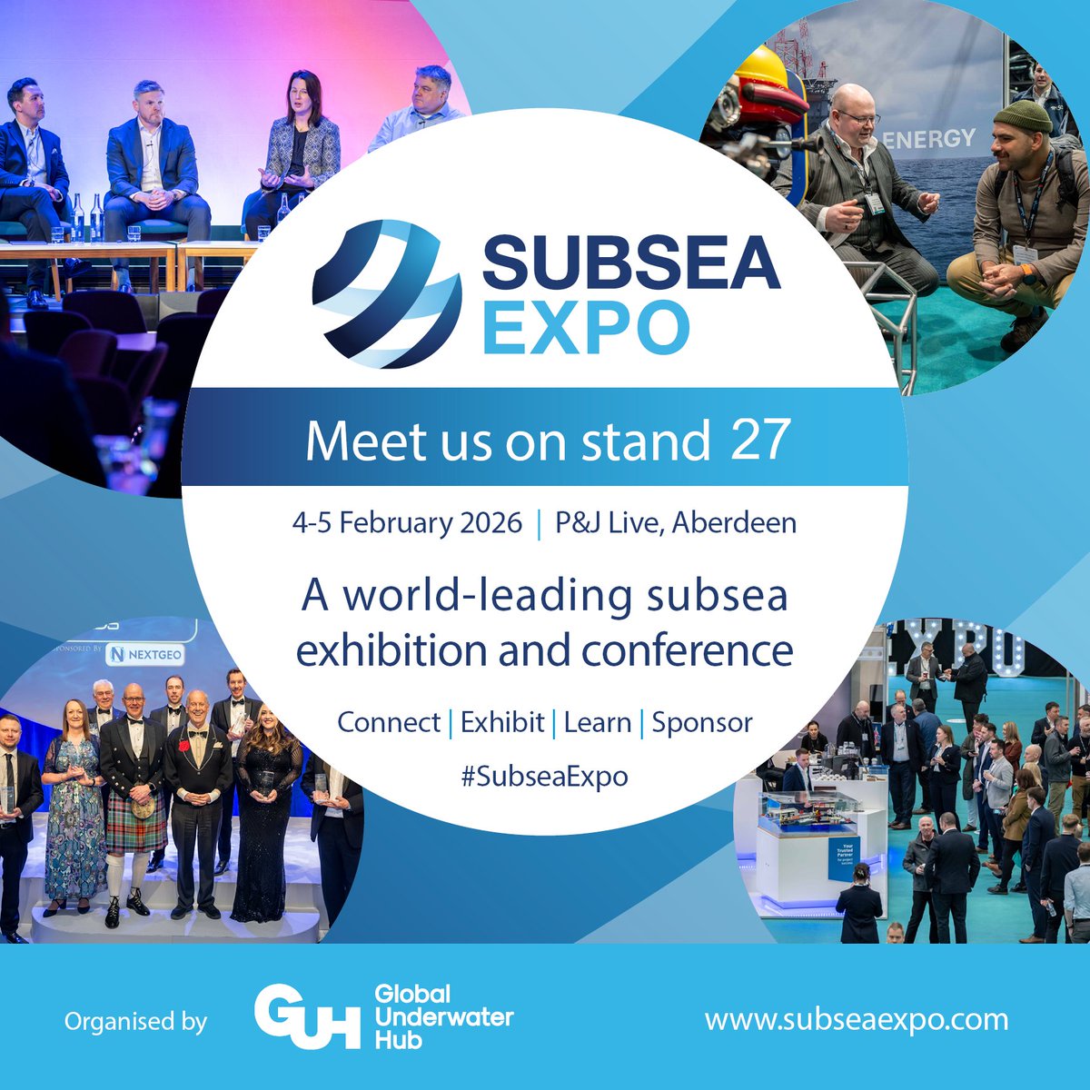 We are excited to announce that we will be exhibiting at <a href="/GUH_News/">Global Underwater Hub</a> Subsea Expo 2026 on 4-5th February at <a href="/PandJLive/">P&J Live</a>, Aberdeen. You will find <a href="/astrimar_team/">Astrimar</a> on Stand 27! We also are thrilled to announce we are shortlisted finalists for two Subsea Expo Awards! #SubseaExpo