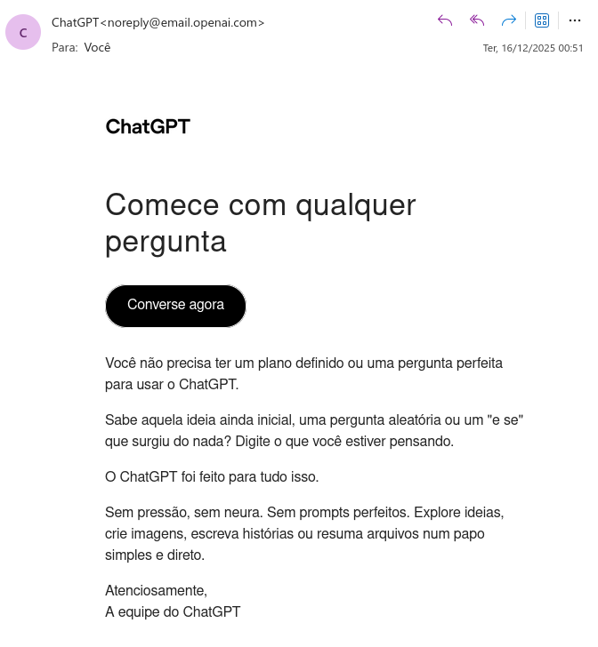 th79vi's tweet photo. OpenAi mandando e-mail pra lembrar de usar o ChatGPT, Anthropic querendo monetizar os pagantes do Claude. 

Final de ano tem que pagar as contas né? E os trilhões de investimento no longo prazo 😬 https://t.co/w8nPAZS0pf