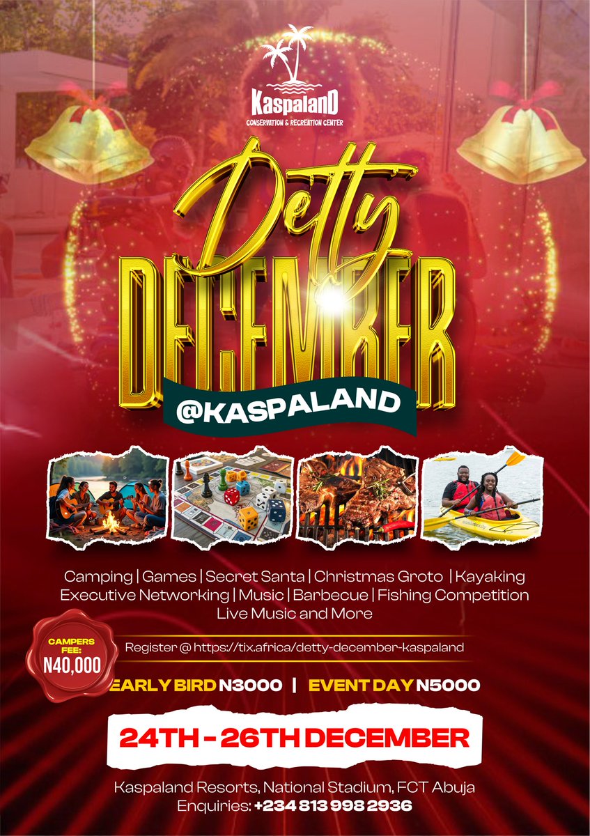 Visualz_by_samp's tweet image. Where do you want to spend your Christmas.
Let us share love and enjoy the holiday in nature and with family.
You can also book a space private @kaspalandkayak.
@Ashibabon
@MaleekoyiboI @SplendorDara
#AbujaTwitterCommunity #DeCeMberMonth