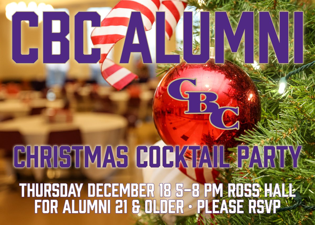 CBCHighSchool's tweet photo. REMINDER: The CBC Alumni Christmas Cocktail Party (for alumni 21 &amp; older) is TOMORROW NIGHT (December 18) from 5-8 PM in Ross Hall.

RSVP: https://t.co/61yXAa21Xs

#MenforTomorrow #BrothersforLife #CBC175 https://t.co/E9MkCPKoN5
