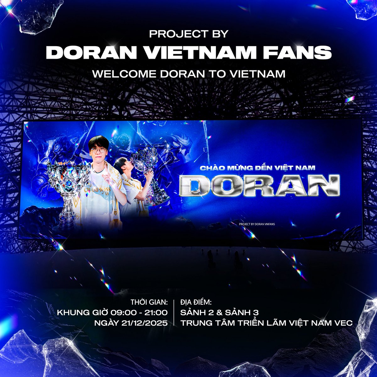 adoranble_chj's tweet photo. ✨WELCOME TO VIETNAM ✨

🌟 10 LED SCREENS AT VEC (VIETNAM EXPOSITION CENTER) 🌟
From the entrance gate and lobby all the way to the main hall and Main Stage ⭐️

💛 We hope Doran can truly feel all the love, cheers, and excitement from us! https://t.co/7PiVqpRBW8