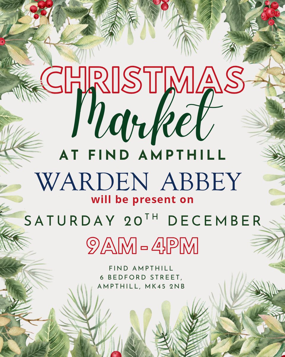 Join us at the Ampthill Christmas Market! 🎄

We’re excited to be part of the Ampthill Makers Market this Saturday 20 December, from 9am to 4pm at Find Ampthill, 6 Bedford Street, Ampthill, MK45 2NB.

📅 Saturday 20 December
 🕘 9am to 4pm
📍 Find Ampthill

See you there!