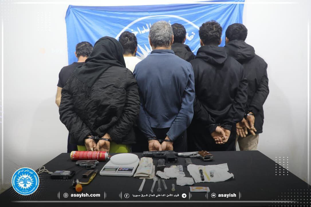 RojavaNetwork's tweet image. SDF security forces carried out organized security operations in the city of Qamişlo and arrested 7 drug traffickers
