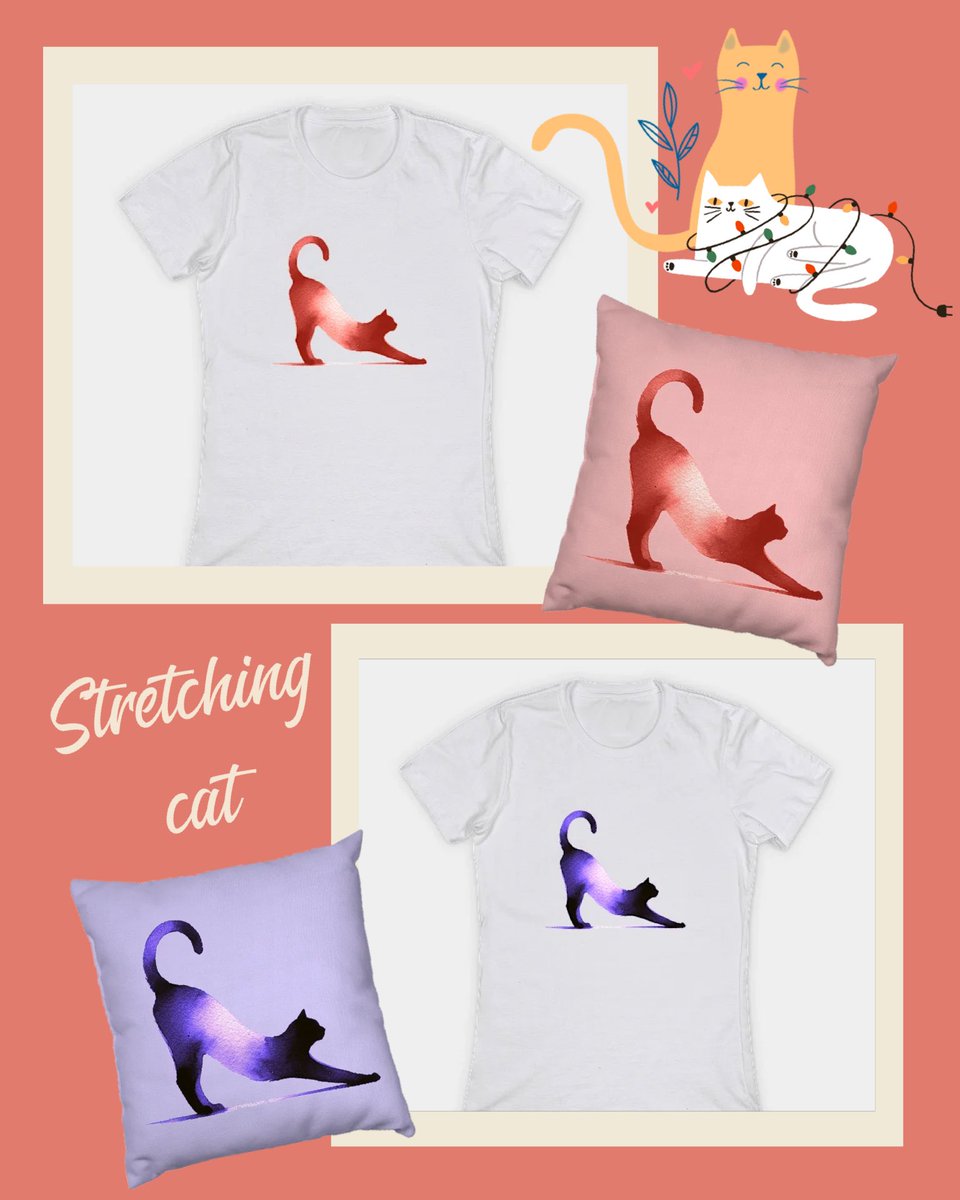 MoxisWater0461's tweet image. Little cat break for your day.
This stretching cat design comes in six colors and I am showing two favorites here.
Soft shapes and calm movement for cat lovers.

redbubble.com/people/abo66/s…

teepublic.com/user/moxis-wat…

#StretchingCat #CatDesign #CalmArt #CatLovers #MinimalIllustration