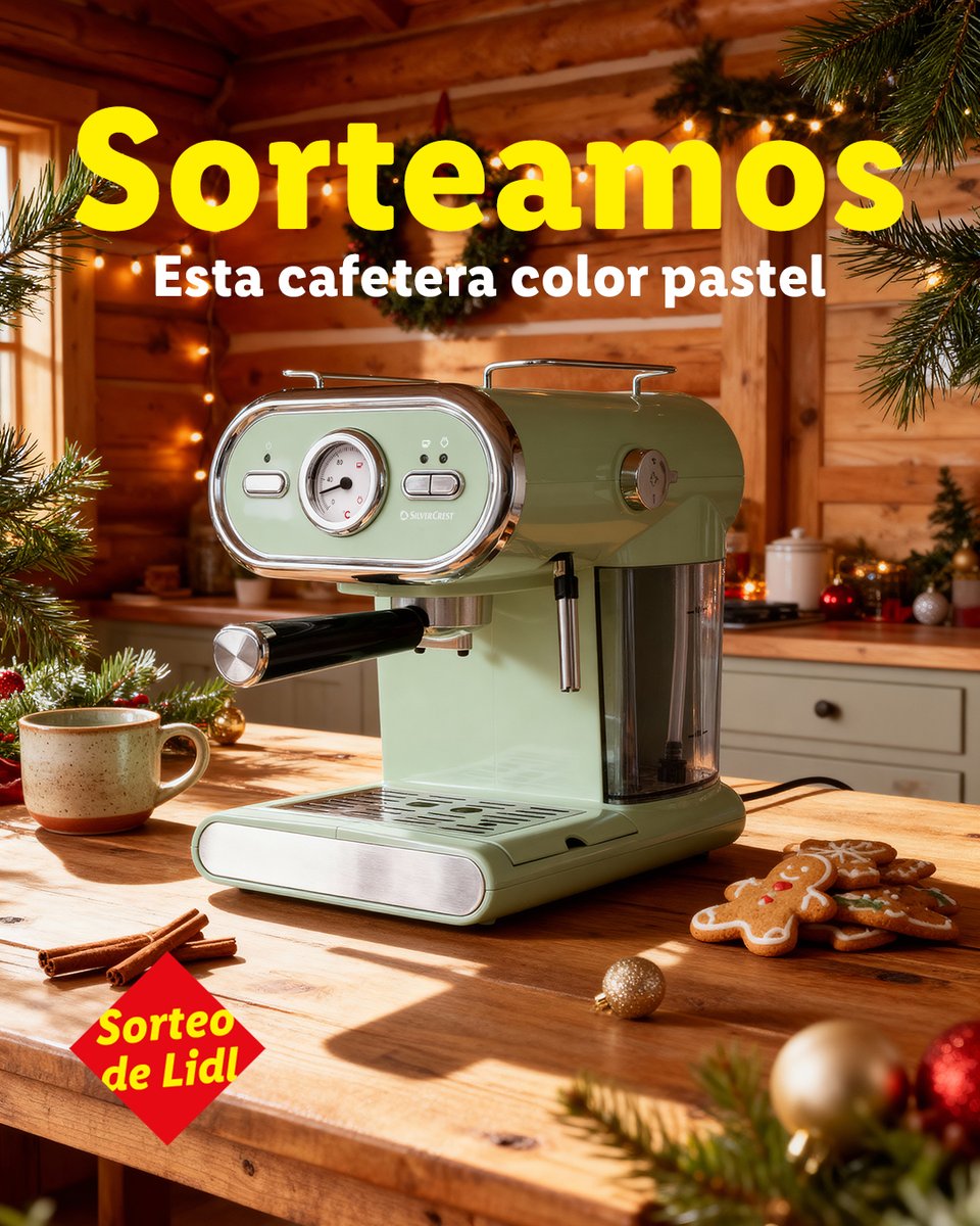 lidlespana's tweet image. ☕️ ¡SORTEO! ☕️

Esta Navidad viene con aroma a café recién hecho… porque sorteamos una cafetera verde pastel que va a quedar preciosa en tu cocina.

Participa así: 👇⁣

1️⃣ Sigue a @lidlespana
2️⃣ Da like al post
3️⃣ Comenta con quién te tomarías tu primer cafelito navideño
4️⃣…