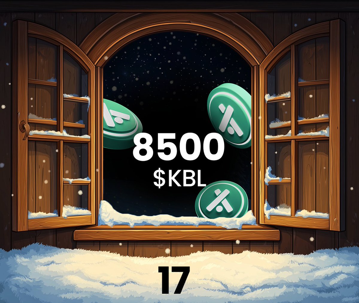 ❄️DÍA 17

¡Vamos con otra nueva ventana!

🎁 8.500 $KBL buscan dueño

Para participar:
📲 Seguirnos en TikTok (enlace en nuestra biografía)
🔁 RT a este post

⏳24 horas