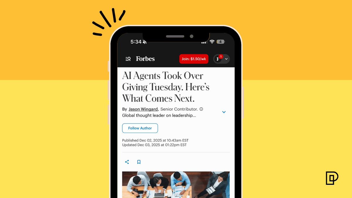 AI is helping nonprofits take over this giving season and beyond. Read <a href="/Forbes/">Forbes</a>’ article about how #Pledge1 is working with Salesforce to use AI as frontline support: buff.ly/oHpni9P
