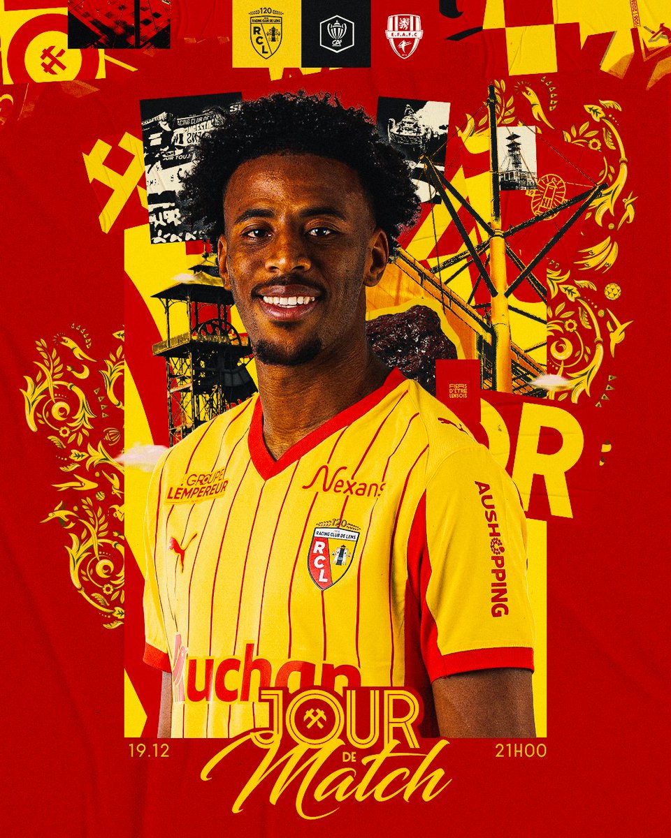 RCLens's tweet image. 𝑱𝒐𝒖𝒓 𝒅𝒆 𝑪𝒐𝒖𝒑𝒆 𝒅𝒆 𝑭𝒓𝒂𝒏𝒄𝒆 🔴🟡

⚽️ 𝟑𝟐𝐞𝐬 𝐝𝐞 𝐟𝐢𝐧𝐚𝐥𝐞 - @coupedefranceCA 
🆚 Entente Feignies-Aulnoye FC 
🏟️ Stade Bollaert-Delelis
⌚️ 21h00
📺 @beinsports_FR 
ℹ️ lc.cx/oOAIHe

#FiersDEtreLensois #RCLEFAFC