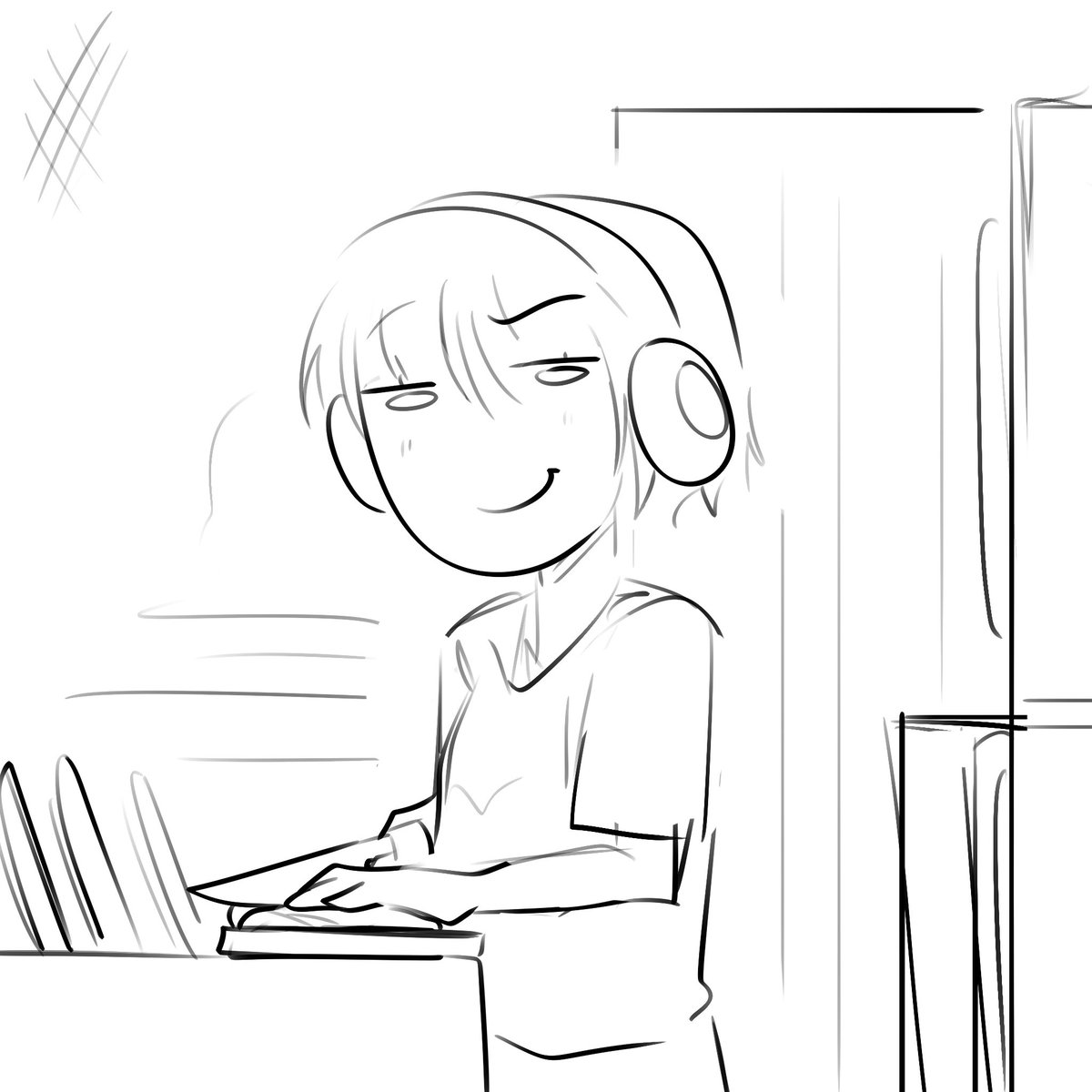 I was cooking in my outdoor kitchen and there’s this very dark space that leads to laundry room and I was so scared of it when I was a kid but now when I stared at it I only thought ”if there a hot demon appears rn in the dark,I wish it’s Levi” and smirk at that blank space lolol