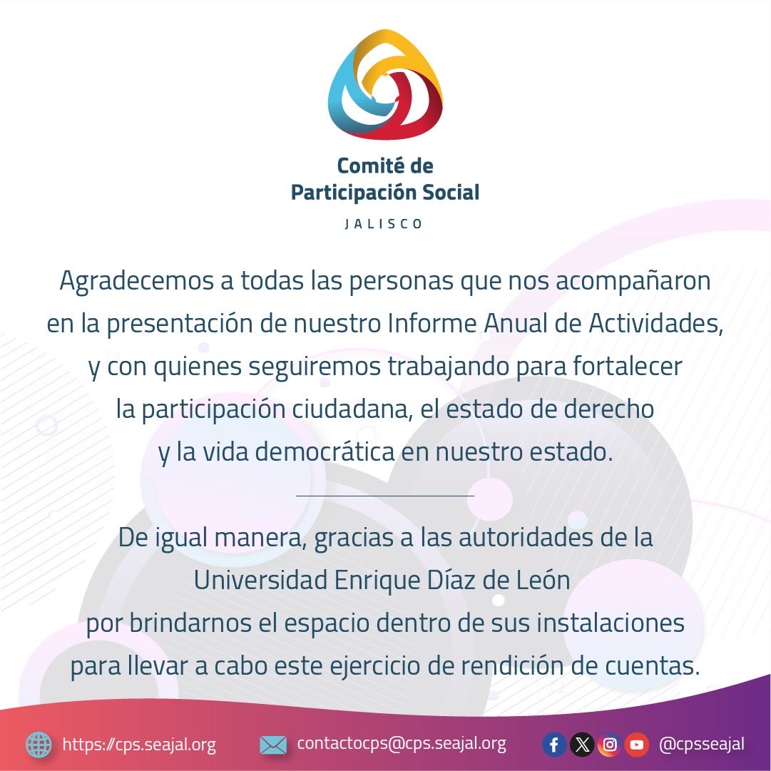 cpsseajal's tweet photo. 🙌🏼Desde el @cpsseajal del @SEAJalisco agradecemos a todas las personas que nos acompañaron en la presentación de nuestro Informe Anual de Actividades.

🤝De igual manera, gracias a las autoridades de la @UnedlU por el espacio para llevar a cabo este evento. https://t.co/RJ6bsQfX7A