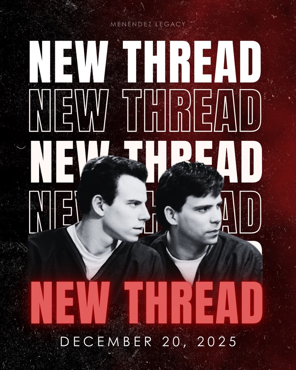 It’s been a while since we last posted a thread, but the wait is almost over. One of our most requested topics goes live this Saturday, December 20! 🩵

We can’t wait to share what we’ve been working on. Stay tuned! ⌛

#JusticeForErikAndLyle #FreeTheMenendezBrothers