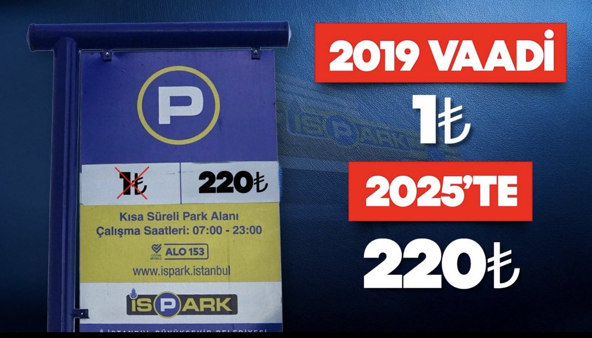 Park Et Devam Et olarak 6 liradan Teslim ettik 

Seçim vaadlerinde bedava olacak dediler 

Gerçek 220 tl 

Çark Et Devam Et  <a href="/istanbulbld/">İstanbul Büyükşehir Belediyesi</a>