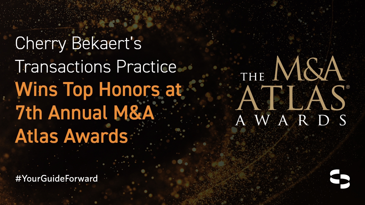 CherryBekaert's tweet image. Cherry Bekaert’s Transactions Practice wins Outstanding Accounting &amp;amp; Due Diligence Advisor of the Year for the 5th year! 🎉 Special kudos to Erin Davis, Director in Valuation, honored with the Women Leaders &amp;amp; Dealmakers Award. okt.to/m8UIVJ 

#MandA #TransactionAdvisory
