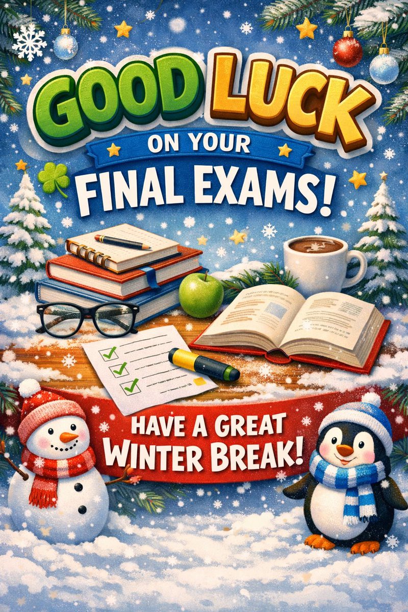 Best of luck on your final exam and have a safe, restful, winter break. See you in 2026!
