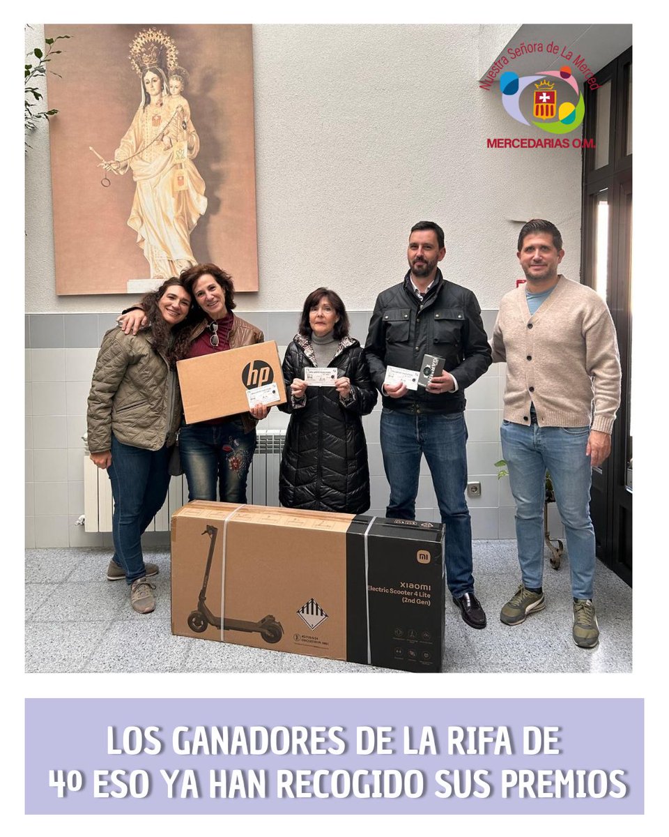 Los ganadores de la Rifa de 4ºESO ya han venido a recoger su premio ¡Enhorabuena! Gracias al AMPA por apoyar e impulsar estas iniciativas para nuestro alumnado.