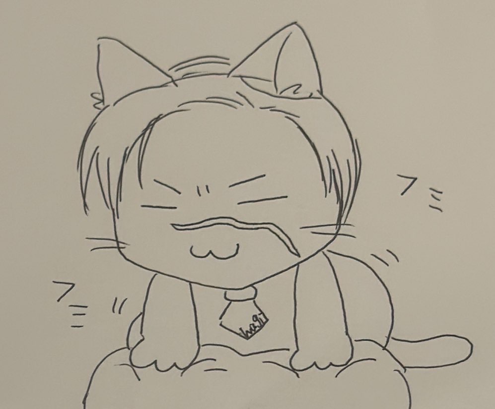 おシャムねこはフミフミしょくにんになった！
ホットミルクをもらったら、
ゴロゴロいってねむってしまった！