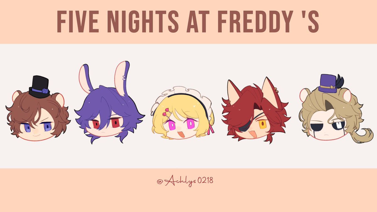 🐻🐰🐥🦊🐻

#FNAF擬人化 #FNAF #FreddyFazbear #Bonnie #chica #foxy #GoldenFreddy