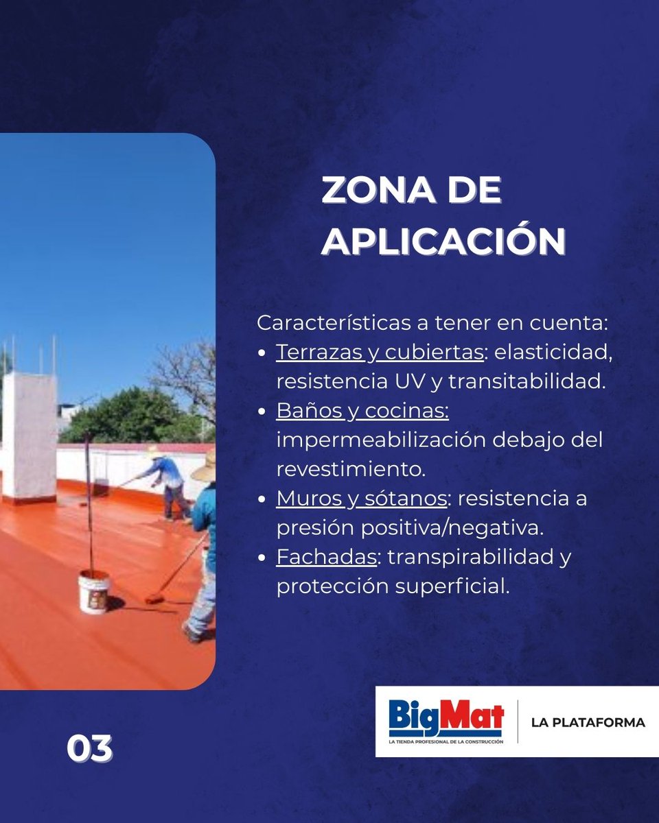 💧Impermeabilización: lo que todo profesional debe saber
En cualquier proyecto, la elección del sistema impermeabilizante debe basarse en el soporte, la zona de aplicación y las exigencias técnicas, no solo en el producto.
bigmatlaplataforma.es/#488c/fullscre…
#Reforma #Construcción