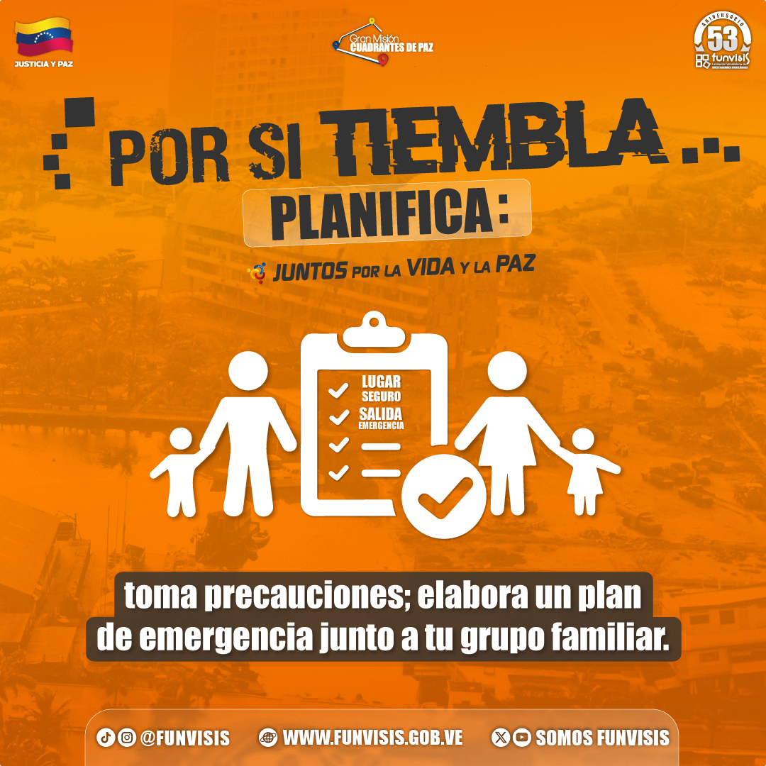 SomosFunvisis's tweet photo. La preparación hace la diferencia. No olvides que los #Sismos no se pueden predecir, por ello debes estar siempre alerta.
Te invitamos a conocer nuestra campaña #PorSiTiembla, allí encontrarás qué hacer antes, durante y después de un terremoto.
#Campaña #FunvisisInforma https://t.co/Pt02O9cfla