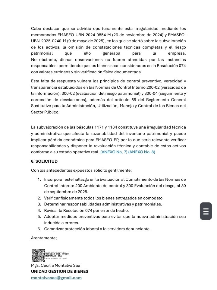 jcarreraandrade's tweet photo. Increíble chanchullo en @EmAseoQuito y @EMGIRSEP y #pabelelbarajoso no dice nada. Intentan pasar de una empresa a otra bienes como hidrolavadora camión y radio y resulta esos bienes NO existen. Quién fiscaliza en @MunicipioQuito?  En qué manos caíste Quito. https://t.co/4FJYDwkCLo