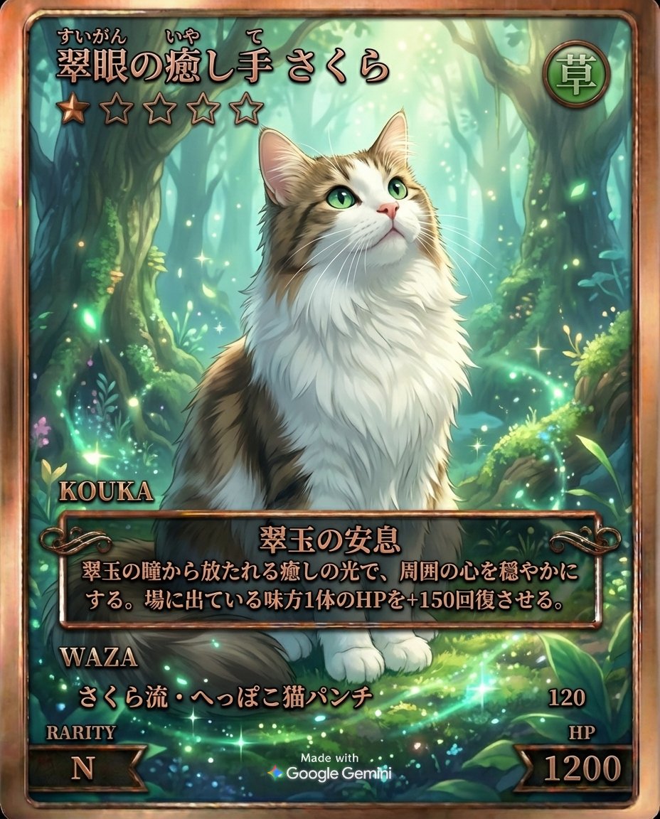 へっぽこ猫パンチ🐱面白い😂 #ペットカードジェネレーター #Gemini