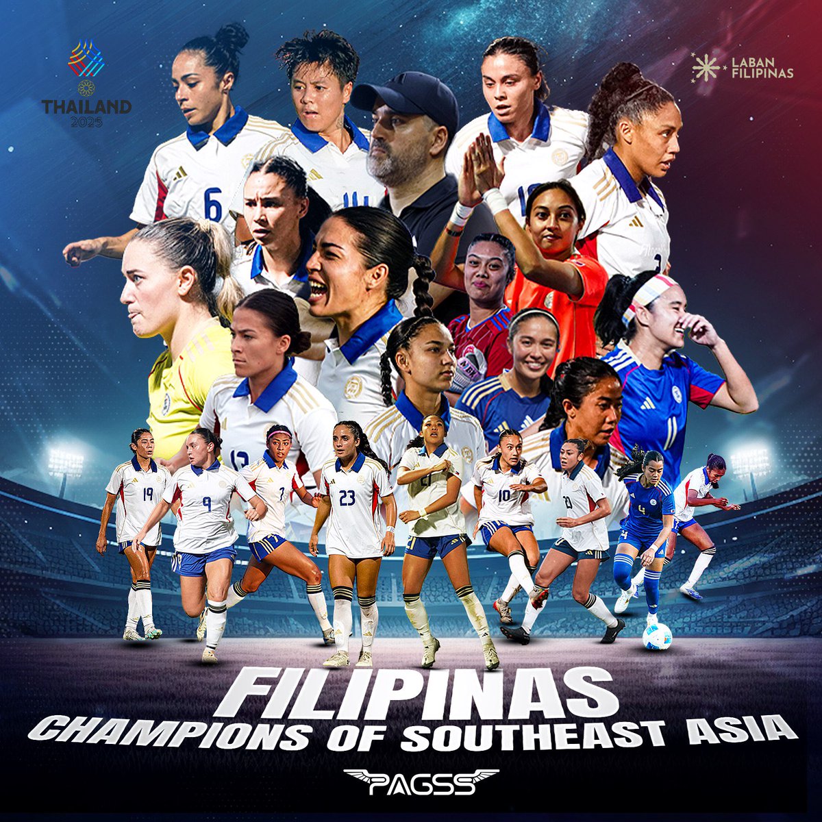CHAMPIONS OF SOUTHEAST ASIA! 🇵🇭✨

The Filipinas are SEA Games Champions! From belief to bravery, from grit to glory, this team finished the job and rewrote the story on the regional stage.

LABAN, FILIPINAS. 🏆🥇