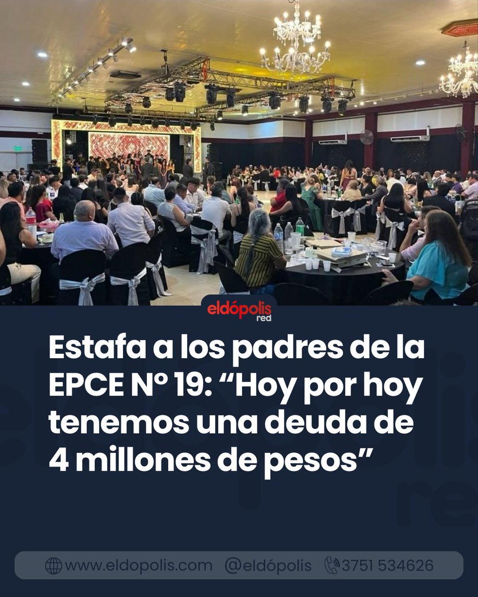 eldopolis's tweet image. Estafa a los padres de la EPCE N° 19: “Hoy por hoy tenemos una deuda de 4 millones de pesos”
Afirmó a Eldópolis Radio 106.3 una de las madres. eldopolis.com/news/0JTf50nFc…