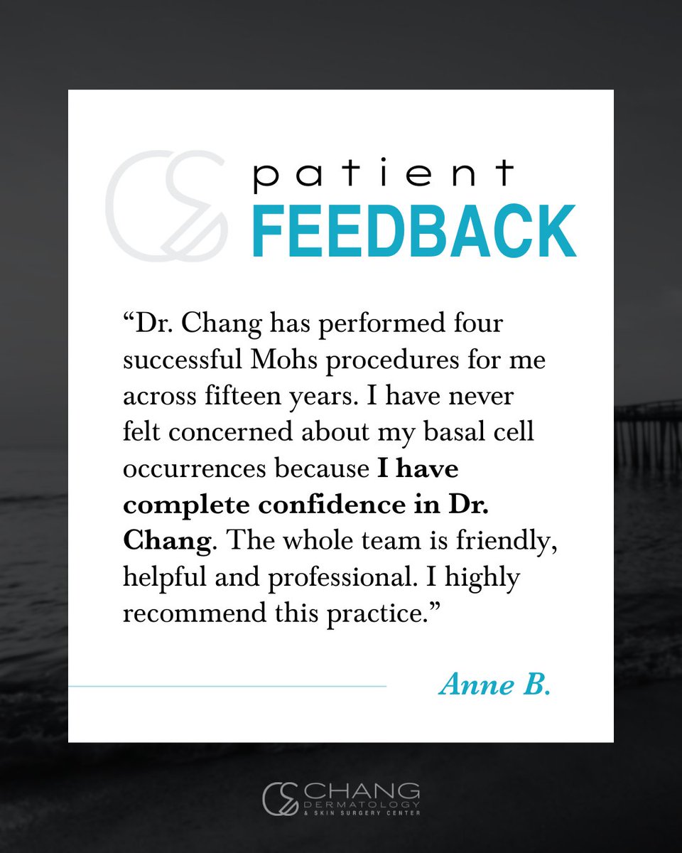 ChangDerm's tweet image. Thank you for sharing your experience, Anne! 💙 We’re grateful for your trust over the years and so glad you’ve felt confident and well cared for by Dr. Chang and the team. Your recommendation means so much! ✨

#PatientReview #Dermatologist #Mohs #VirginiaBeachVA