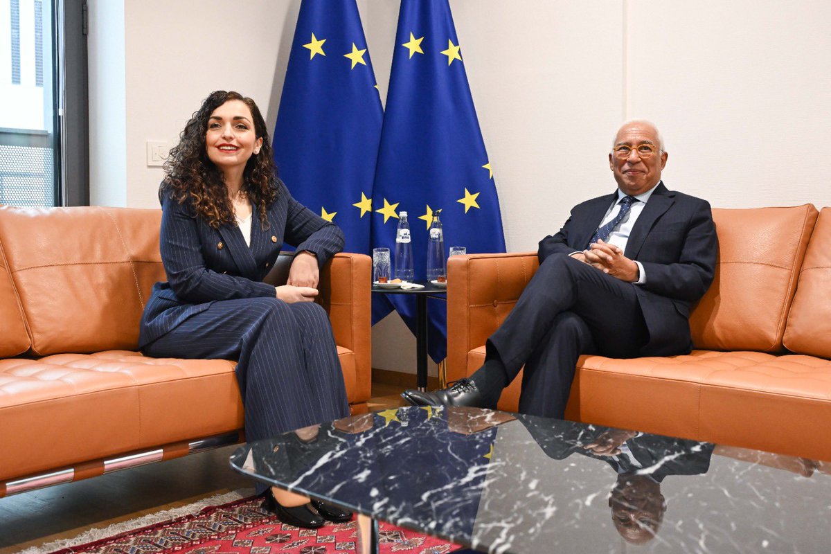 eucopresident's tweet image. Meeting with @ediramaal, @JakovMilatovic, and @VjosaOsmaniPRKS ahead of this afternoon’s EU-Western Balkans Summit. 

Important exchanges on our shared priorities and the European perspective of the region.