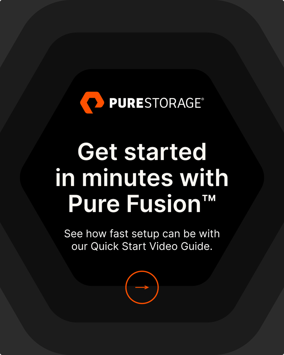 EverpureData's tweet image. See how quickly you can enable Pure Fusion, provision storage, and build workloads. Watch the Quick Start Video Guide now. purefla.sh/4q2BHky

#PureStorage #PureFusion #EnterpriseDataCloud #ITLeadership