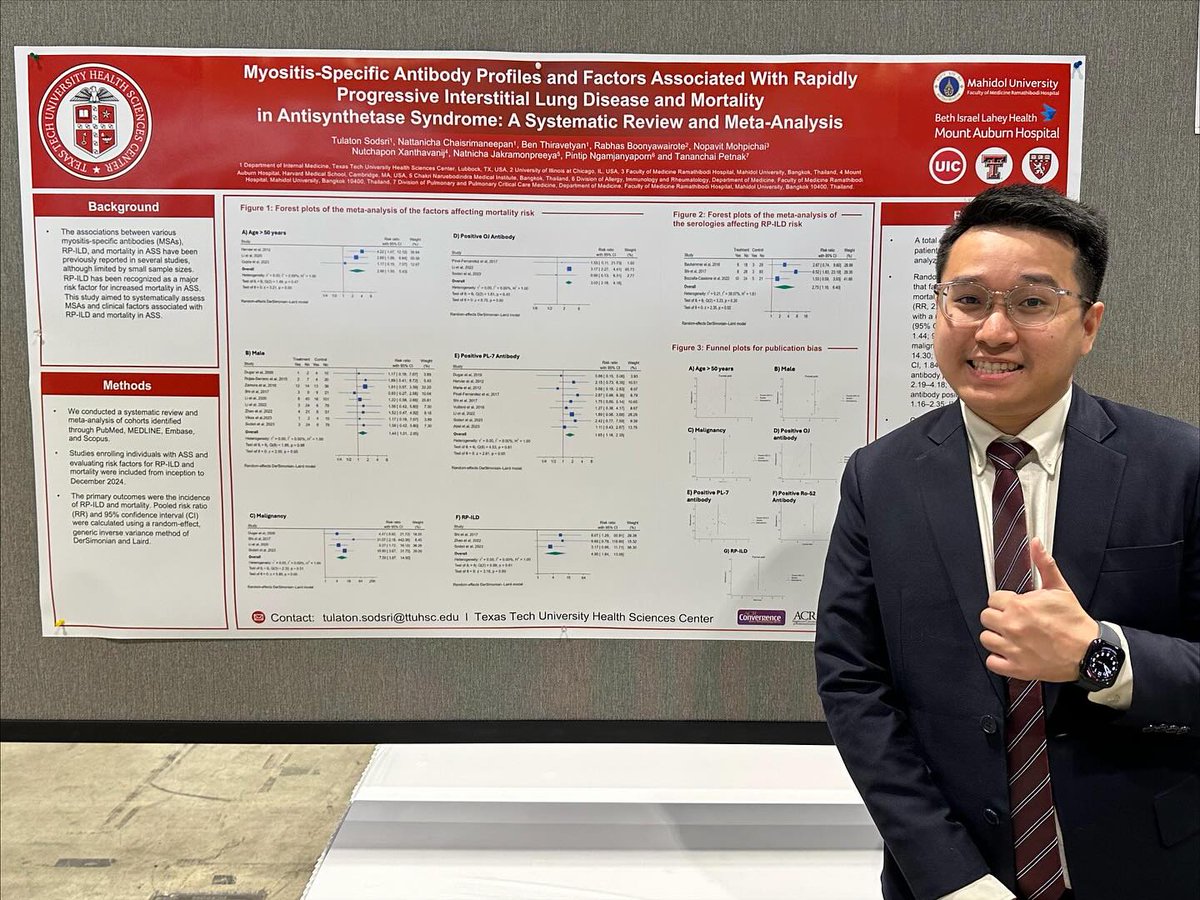 ttuhscmed's tweet photo. Internal medicine residents with @ttuhscmed in Lubbock recently attended the @ACRheum annual meeting in Chicago! Tulaton Sodsri, M.D., and Nattanicha Chaisrimaneepan, M.D., shared their work and connected with leaders shaping the future of rheumatology. #ACR2025 https://t.co/sPdPprAo2s
