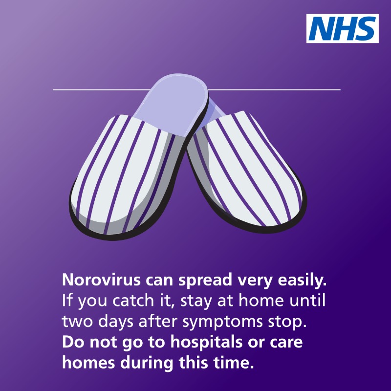 NHSuk's tweet photo. Norovirus is a stomach bug that causes diarrhoea and vomiting, and cases are currently rising.

It can be very unpleasant, but usually goes away in about 2 days.

You can usually treat yourself at home, but the most important thing is to rest and have lots of fluids.