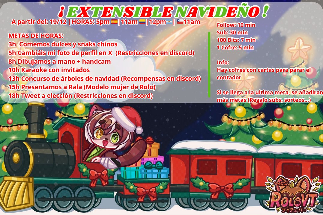 ❄️☃️EXTENSIBLE NAVIDEÑO🎄🎁

 ¡Llega el momento de repartir felicidad y regalos a todo el mundo!

Después de mucha preparación finalmente llega mi primer extensible, lleno de recompensas y dinámicas nuevas en stream y qué mejor que en navidad.

🎅¡Ven al templo tanuki navideño!🦝