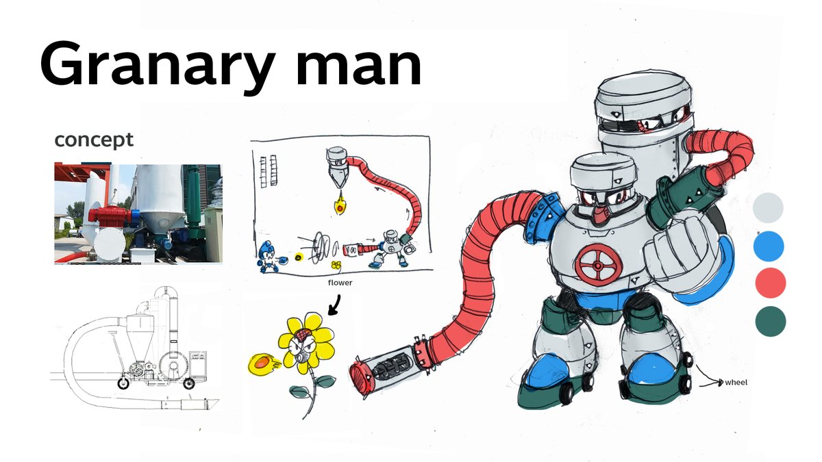 RockmanRockpage's tweet photo. Robot Master Design   

Granary Man   (Change name) was created to assist farmers in efficiently vacuuming and collecting grain seeds.    

Weapon: Grain  Vacuum 
pen name : Ping-Rockpage   
 #MegaManDO #DesignARobotMaster https://t.co/1usb8XPCI7