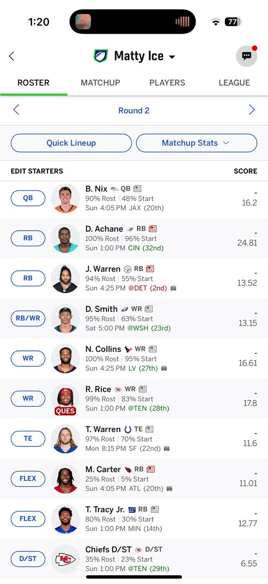 M_Agee11's tweet photo. @SleezBomb Any changes?? Got some TOUGH choices to make.. https://t.co/SjCUVnR1UY