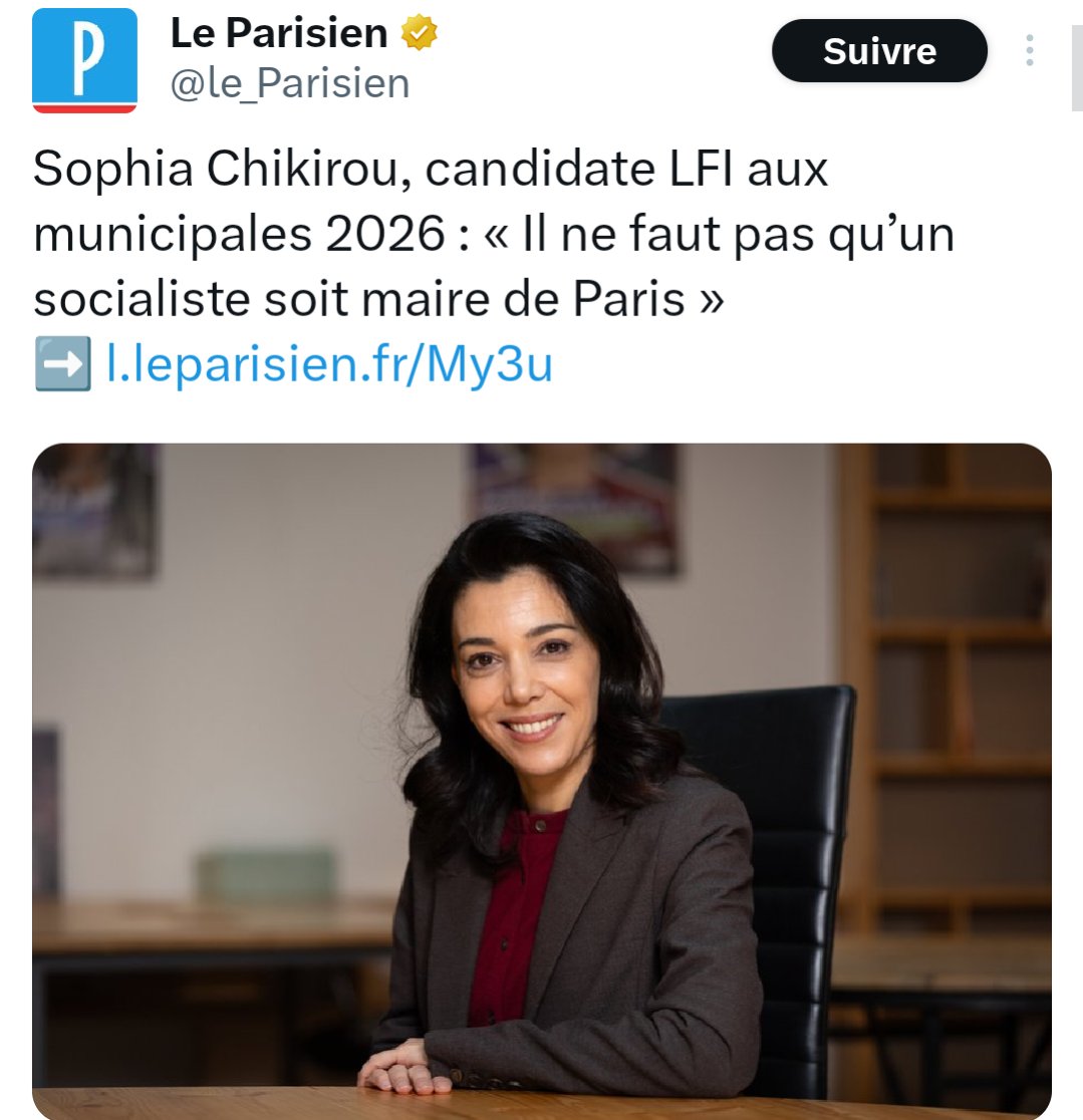 Encore heureux. Parceque la liste LFI est menée par une ancienne Sarkozyste. Et son message montre bien que son ennemie c'est la gauche !